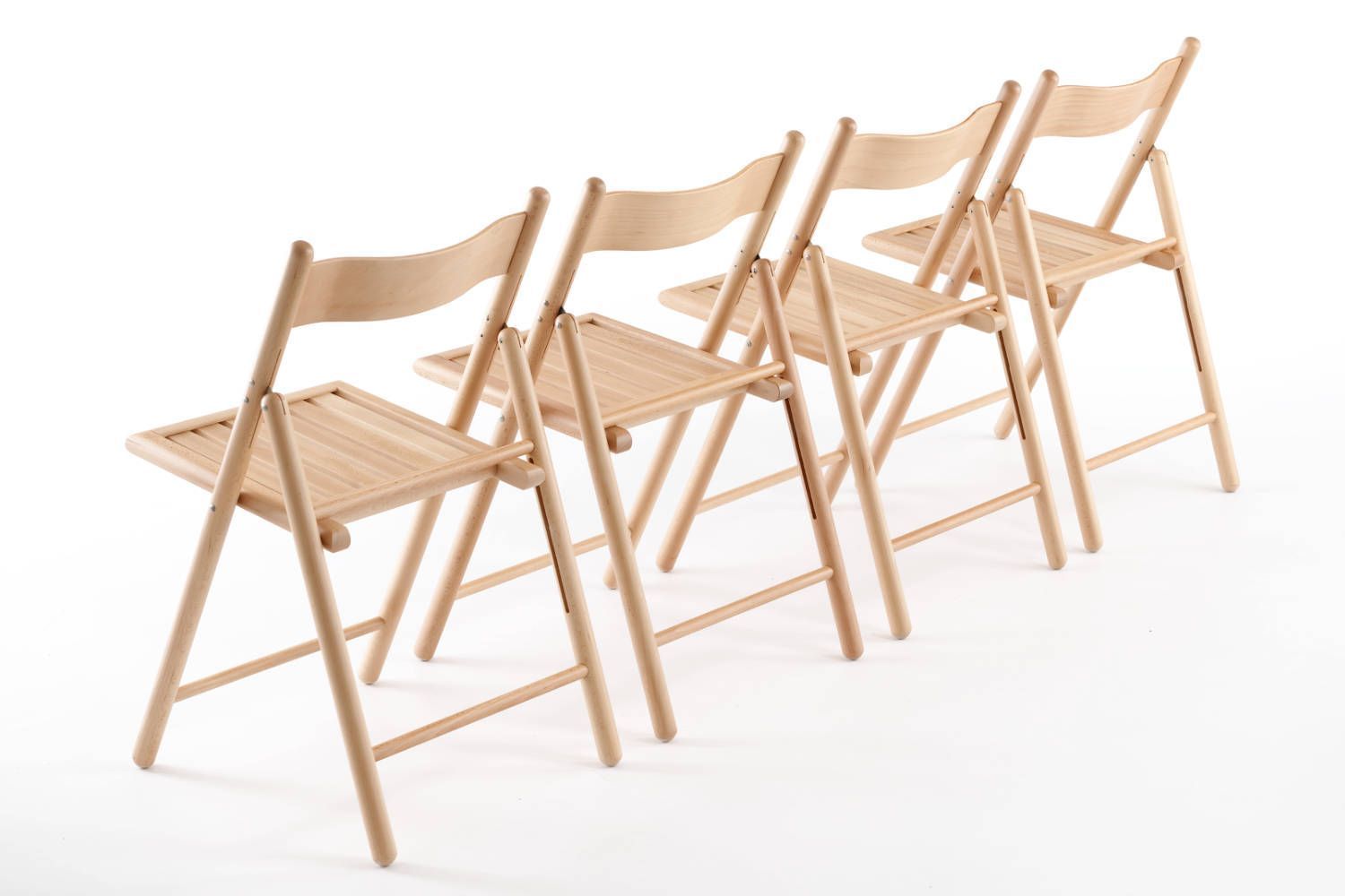 Robuste HolzKlappstühle mit rundem Gestell STUHLOASE